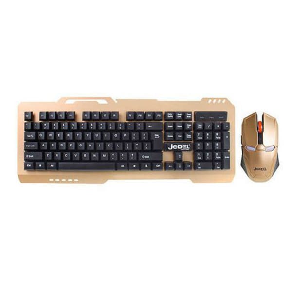 Pack Clavier & Souris sans fil JEDEL noir doré (WS9000) Pack Clavier & Souris sans fil JEDEL noir doré (WS9000)